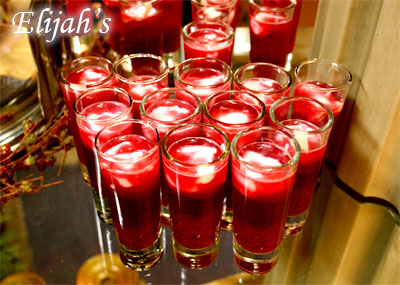 Elijah's Catering San Diego, Beet Borsch Shooters.